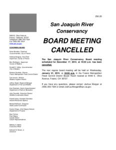 [removed]San Joaquin River Conservancy 5469 E. Olive Avenue Fresno, California 93727