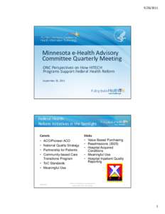 Microsoft PowerPoint - MN ehealth Advisory_ONC FINAL