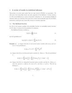 1  A review of results in statistical inference
