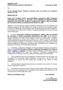 Know your customer / Money laundering / Terrorism financing / Finance / Financial Action Task Force on Money Laundering / Prevention of Money Laundering Act / Remittance / USA PATRIOT Act /  Title III /  Subtitle B / USA PATRIOT Act /  Title III / Financial regulation / Economics / Business