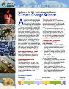 ipcc highlights series Findings of the IPCC Fourth Assessment Report Climate Change Science © stockbyte