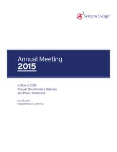 Annual MeetingNotice of 2015 Annual Shareholders Meeting
