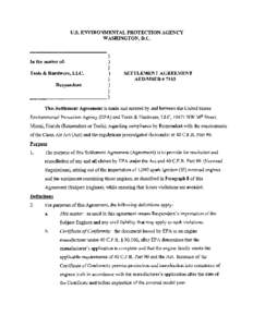 EPA--Tools and Hardware Settlement Agreement