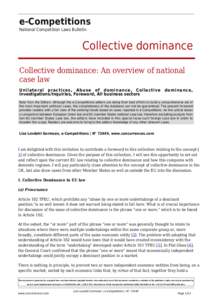 e-Competitions National Competition Laws Bulletin Collective dominance Collective dominance: An overview of national case law