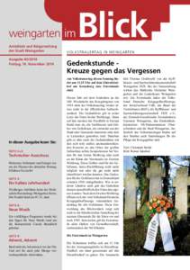 weingarten  im Amtsblatt und Bürgerzeitung der Stadt Weingarten Ausgabe[removed]Freitag, 14. November 2014