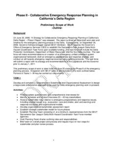Phase II - Collaborative Emergency Response Planning in California’s Delta Region