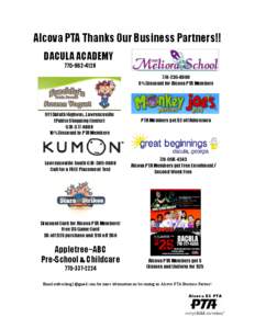 Alcova PTA Thanks Our Business Partners!! DACULA ACADEMY[removed]