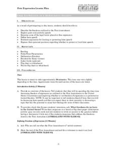 Free Expression Lesson Plan  FREE EXPRESSION I.  IN A