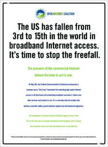 The US has fallen from 3rd to 15th in the world in broadband Internet access. It’s time to stop the freefall. The pioneers of the commercial Internet believe the time to act is now.