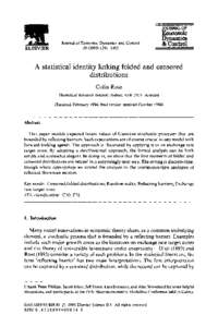 ELSEVIER  Journal of Economic Dynamics and Control[removed]1403  A statistical identity linking folded and censored