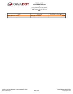 Tabulation of Bids Proposal Number: RFQ01227 For Lawn Care Maintenance for Right of Way Properties (District 3 Arnolds Park)