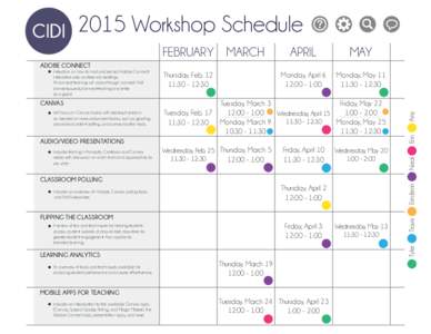 CIDIWorkshop Schedule FEBRUARY  MARCH