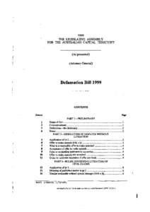 1999 THE LEGISLATIVE ASSEMBLY FOR THE AUSTRALIAN CAPITAL TERRITORY (As presented) (Attorney-General)