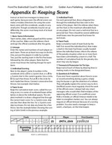 FromThe Basketball Coachʼs Bible, 2nd Ed  Golden Aura Publishing mrbasketball.net Appendix E: Keeping Score Instruct at least two managers to keep score