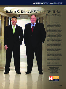 HOUSTON’S TOP LAWYERS[removed]Robert S. Kwok & William W. Hoke