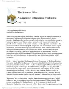 The KF: Navigation's Integration Workhorse