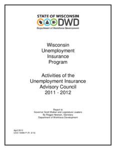 Activites of the Unemployment Insurance Advisory Council[removed], Wisconsin Unemployment Insurance Program