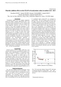 Photon Factory Activity Report 2012 #B  27B/2012G150 Fluoride addition effect on the EXAFS of neodymium cation in molten LiCl - KCl Kazuhiro FUJITA1, Satoshi TSUNO1, Ryutaro YAMASHIRO1, Atsushi NEZU1,