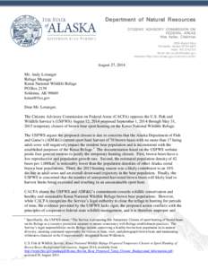 Department of Natural Resources CITIZENS’ ADVISORY COMMISSION ON FEDERAL AREAS Wes Keller, Chairman 3900 Airport Way Fairbanks, Alaska[removed]