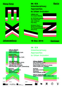 Berlin  IN / EX Interdisciplinary Approaches to Urban Inclusion