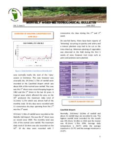 MONTHLY AGROAGRO-METEOROLOGICAL METEOROLOGICAL BULLETIN Vol. 1 Issue 3 OVERVIEW OF WEATHER CONDITIONS FOR JUNE 2012