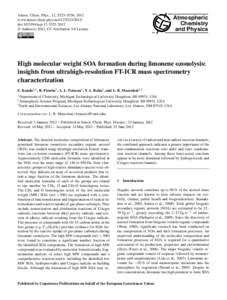 Chemical bonding / Free radicals / Mass spectrometry / Ozonolysis / Criegee rearrangement / Rudolf Criegee / Radical / Ether / Ozone / Chemistry / Environmental chemistry / Functional groups