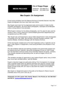 Microsoft Word - Max Dupain media release[removed]