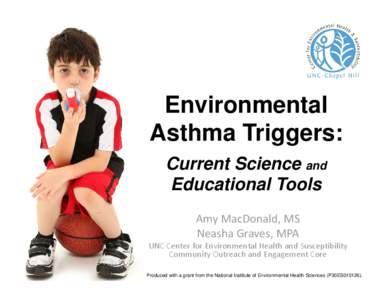 NGraves_AMacDonald_Plenary_Asthma Allergies & Air Quality_Current Science & Educational Tools