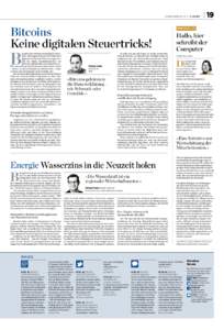 HANDELSZEITUNG | Nr. 27 | 6. JuliBitcoins Keine digitalen Steuertricks!  B