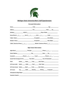 Microsoft Word - Michigan State Questionnaire