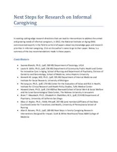 Family caregivers / Caregiver / Distress In cancer caregiving / Caregiving and dementia / Family / Medicine / Health