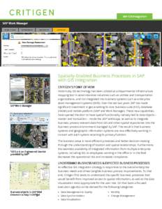 SAPSAP-GIS Integration  Spatially-Enabled Business Processes in SAP with GIS Integration CRITIGEN’S POINT OF VIEW Historically GIS technology has been utilized as a departmental infrastructure