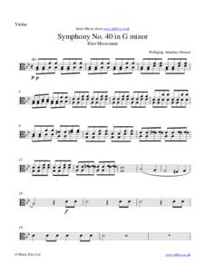 Violas Sheet Music from www.mfiles.co.uk Symphony No. 40 in G minor First Movement Wolfgang Amadeus Mozart