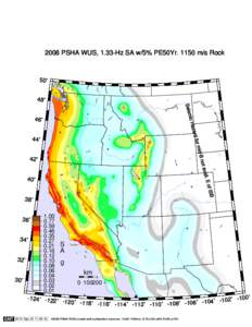 2008 PSHA WUS, 1.33-Hz SA w/5% PE50Yr[removed]m/s Rock  50˚ 48˚ Seis mic H