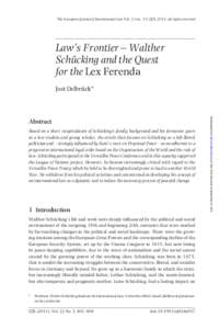 The European Journal of International Law Vol. 22 no. 3 © EJIL 2011; all rights reserved  .......................................................................................... Law’s Frontier – Walther Schückin