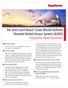 Military science / Aerostat / Raytheon / Tethered Aerostat Radar System / Radar / Technology / Electronics