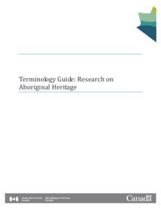 Terminology Guide: Aboriginal Heritage