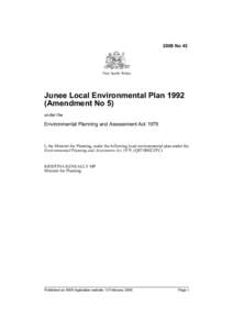 2009 No 43  New South Wales Junee Local Environmental Plan[removed]Amendment No 5)