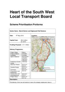 Heart of the South West Local Transport Board Scheme Prioritisation Proforma Option Name: Marsh Barton and Edginswell Rail Stations  Date: