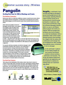 customer success story Wireless  Pangolin Pangolin, a world leader in laser