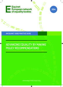 2014  An Equinet Good Practice Guide Advancing Equality by making Policy Recommendations