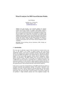 What-If Analyzer for DMN-based Decision Models Jacob Feldman OpenRules, Inc., 53 Riviera Dr., Monroe, NJ 08831, USA 