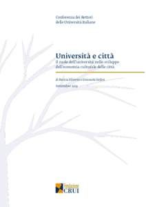 Conferenza dei Rettori delle Università Italiane Università e città  Il ruolo dell’università nello sviluppo