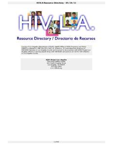 HIVLA Resource Directory[removed]County of Los Angeles Department of Public Health Office of AIDS Programs and Policy