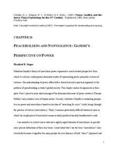 Christie, D. J., Wagner, R. V., & Winter, D. A. (Eds[removed]Peace, Conflict, and Violence: Peace Psychology for the 21st Century. Englewood Cliffs, New Jersey: Prentice-Hall. Note: Copyright reverted to editors[removed]Permission is granted for downloading and copying.