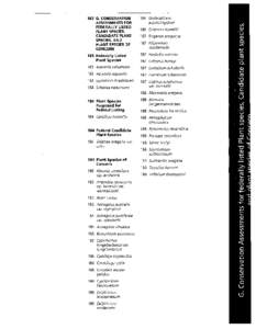 G. CONSERVATION ASSESSMENTS FOR FEDERALLY LISTED PLANT SPECIES, CANDIDATE PLANT SPECIES, AND