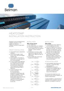 HeatCOMp  INSTALLATION INSTRUCTION Generally it is recommended that this installation instruction is used together with Belman’s