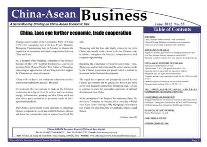 China-Asean  Business A Semi-Monthly Briefing on China-Asean Economic Ties