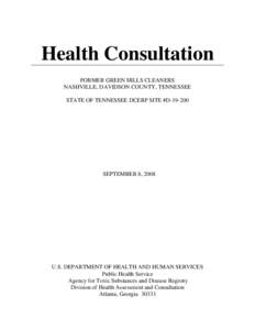 Health Consultation for Green Hills Cleaners