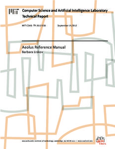 Computer Science and Artificial Intelligence Laboratory Technical Report MIT-CSAIL-TRSeptember 14, 2012